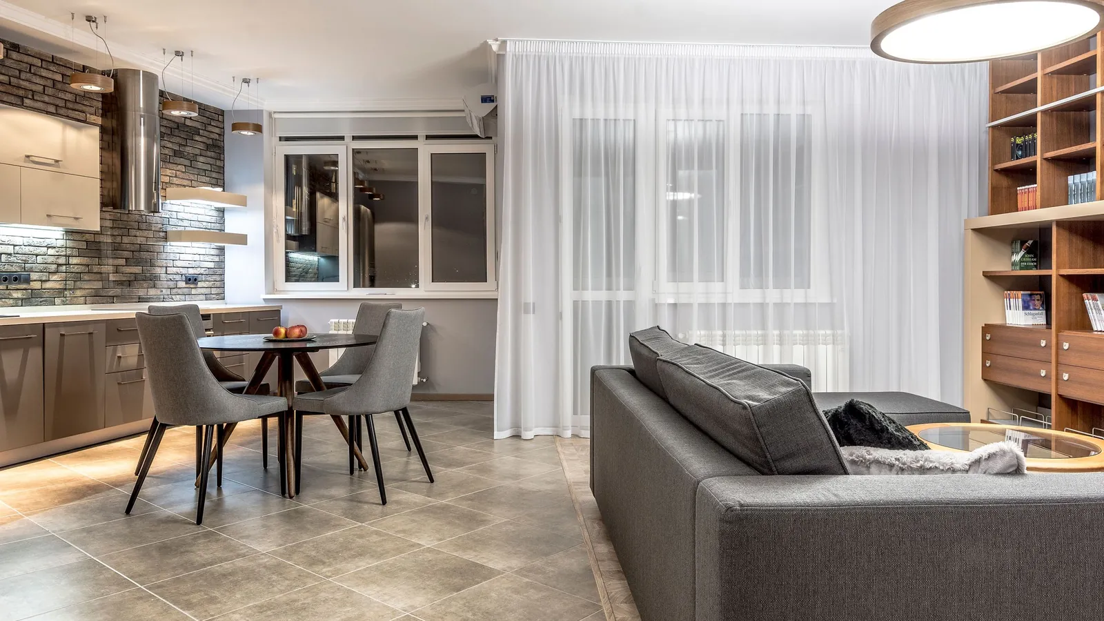 An open-plan Houston living and dining room left spotless after a clean